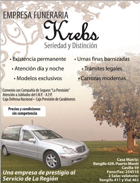 Carroza funeraria Krebs — elegancia y distinción en Puerto Montt